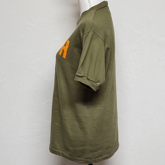 Rare Vintage 80s Russell Athletic MASH Olive Green Crewneck Unisex Ringer Tee M - Picture 8 of 14